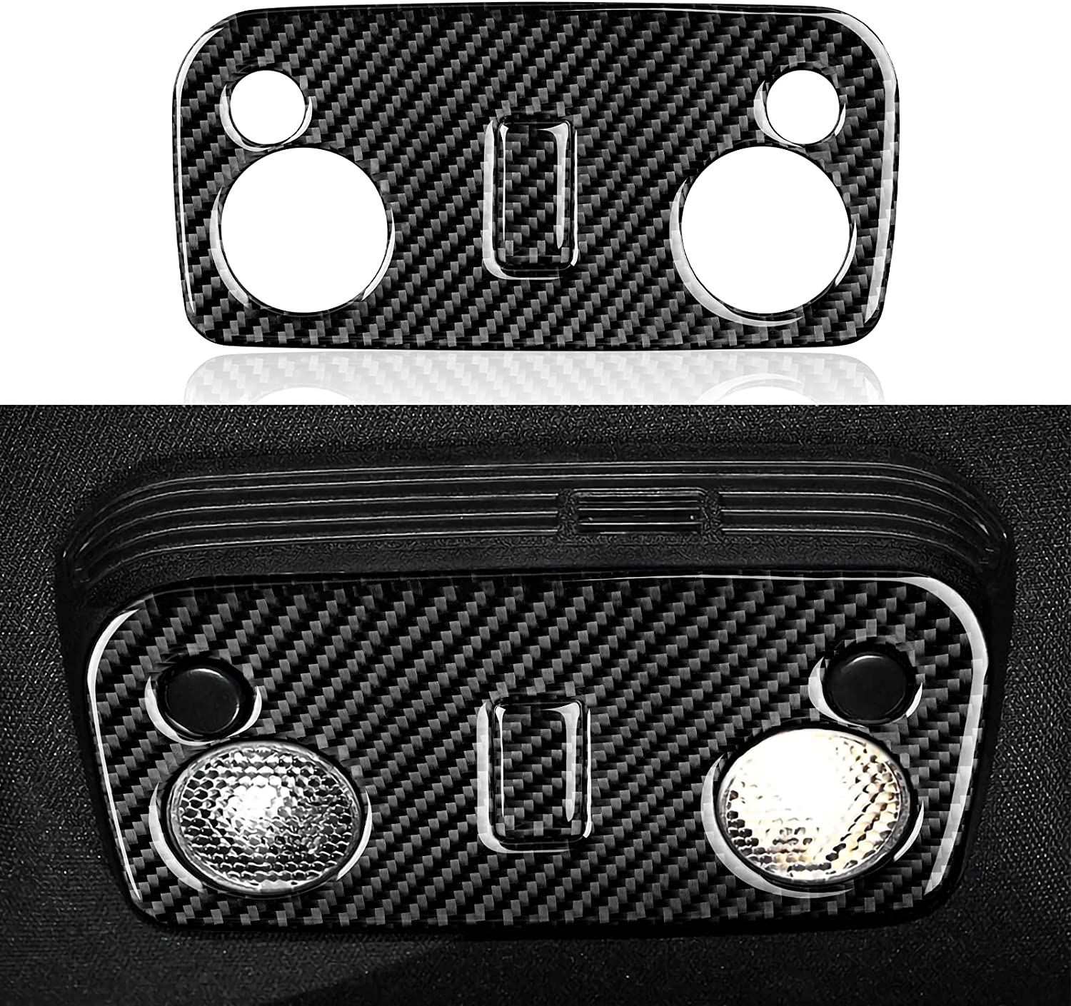 Carbon Fiber Car Interior Reading Light Control Panel Trim Stickers Decal Cover for Ford Mustang GT 2005 2006 2007 2008 2009 S197 Accessories - Delicate Leather