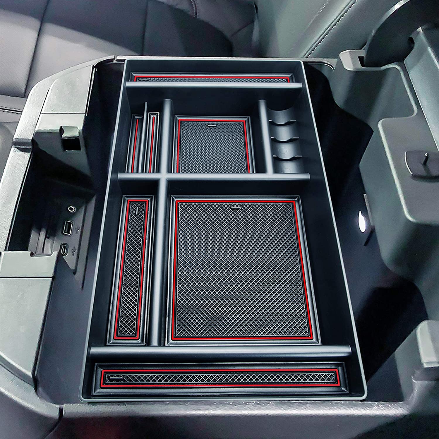 Center Console Organizer Tray Compatible with (2019-2022) Silverado 1500, Sierra 1500 and Silverado/Sierra 2500/3500 HD - Full Console w/Bucket Seats ONLY
