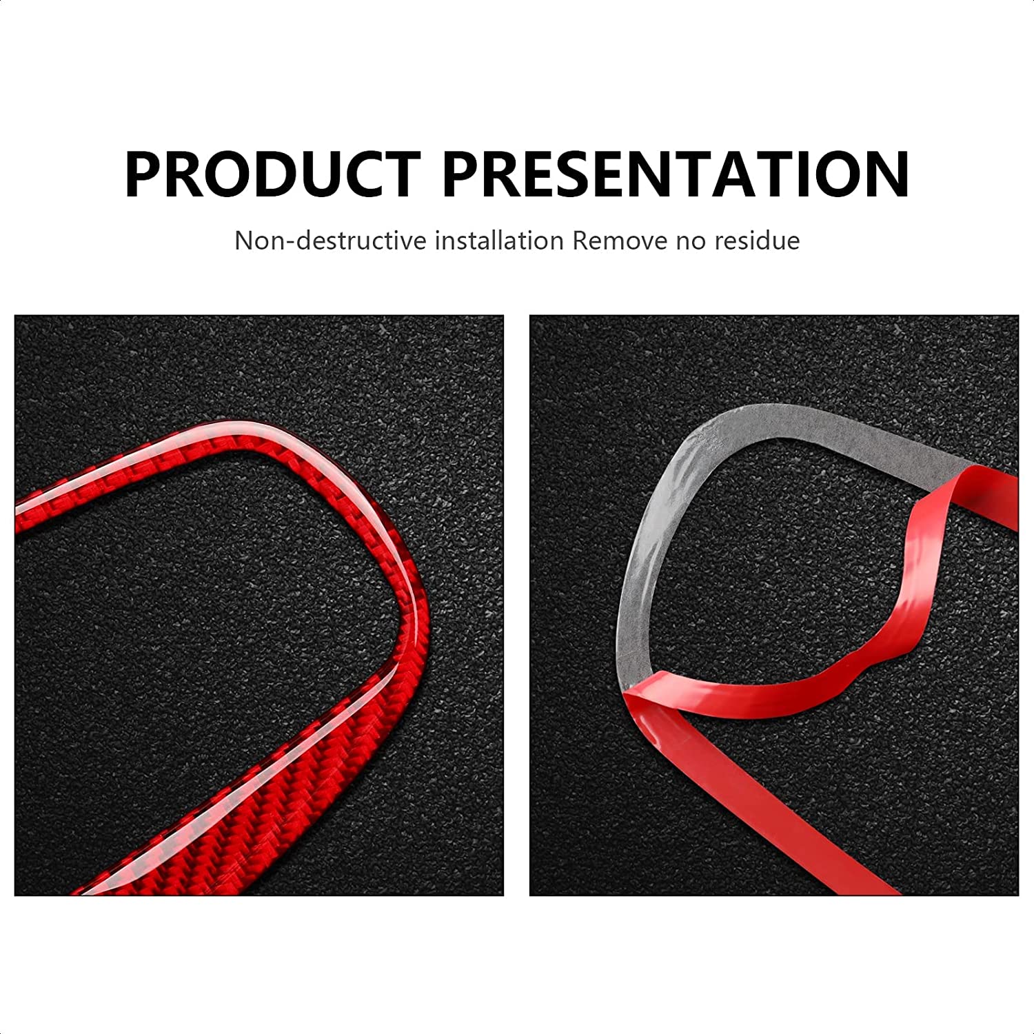 Car Rear View Mirror Sticker Decal Carbon Fiber Interior Trim Cover for Camaro 2010 2011 2012 2013 2014 2015 Car Accessories - Delicate Leather