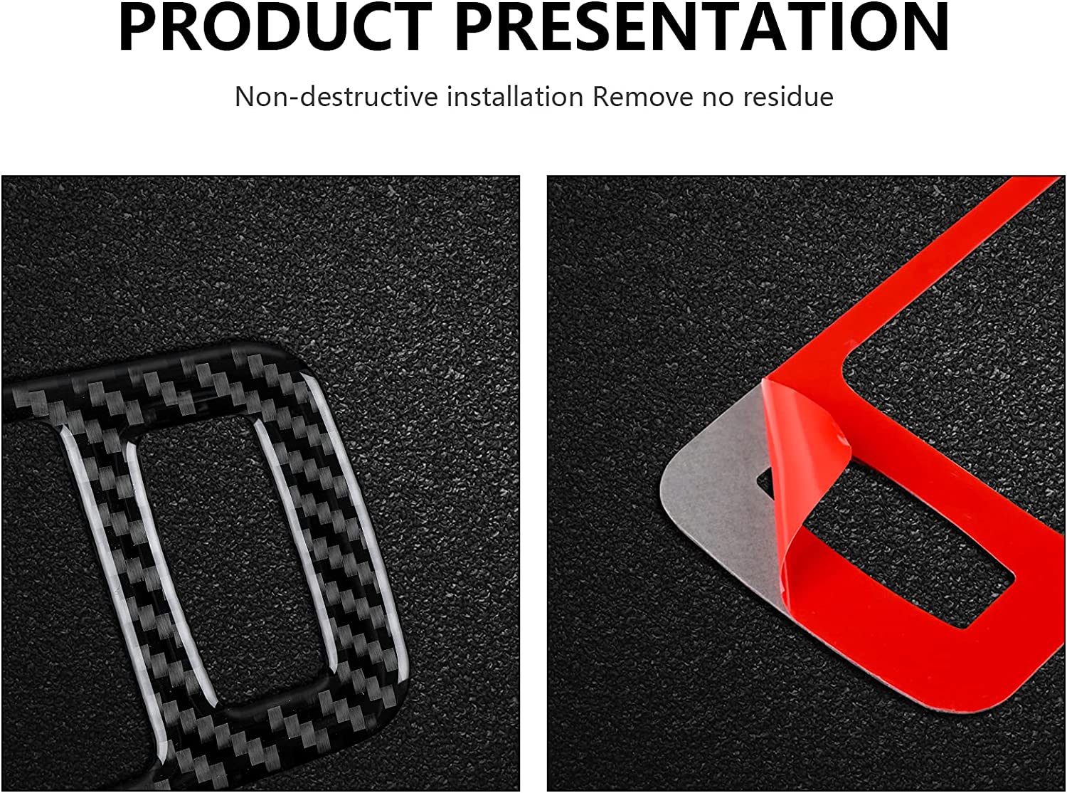 Car Door Handle Sticker Decal Carbon Fiber Interior Trim Cover Compatible with Mustang GT 2005 2006 2007 2008 2009 S197 Accessories - Delicate Leather