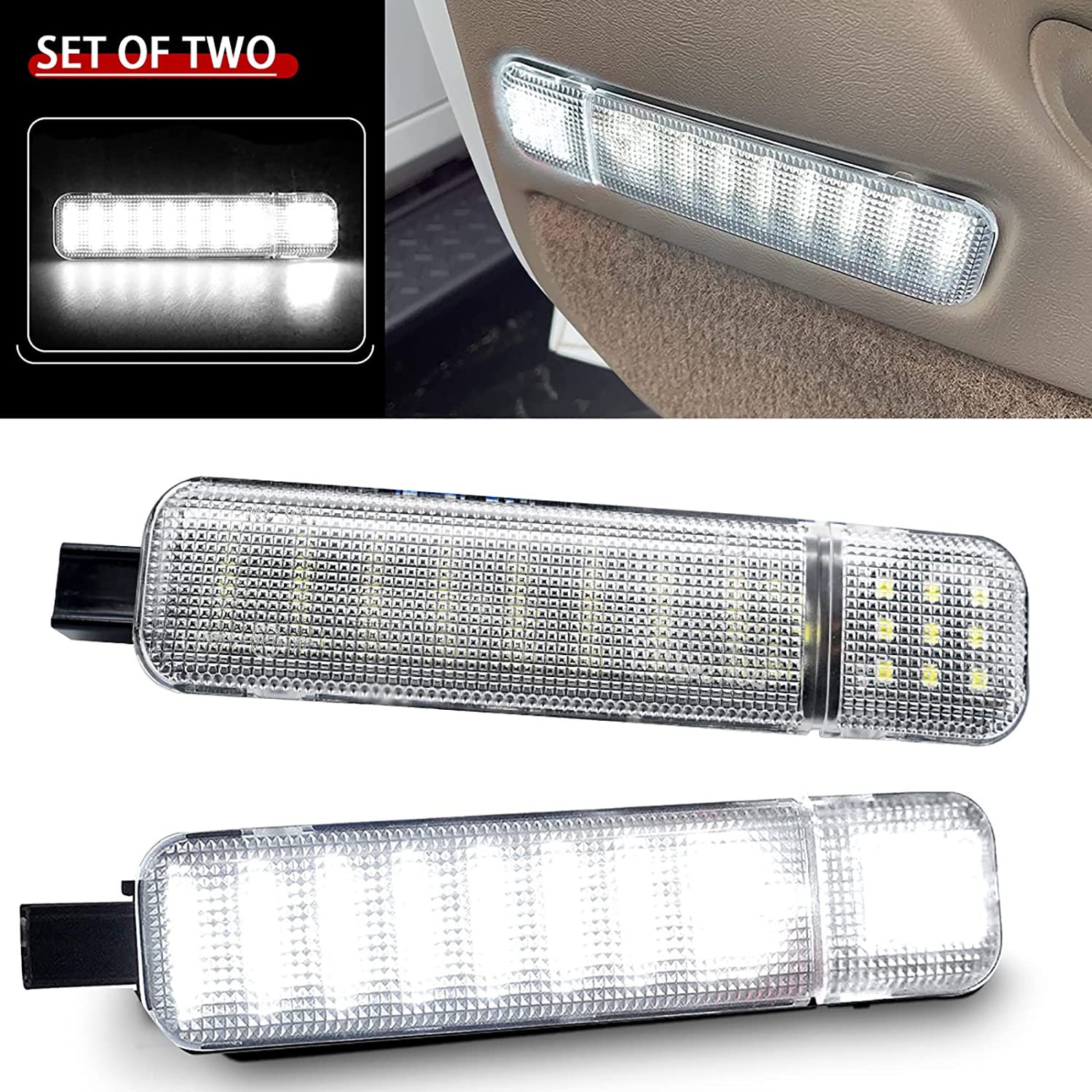 LED Interior Door Light Door Panel Courtesy Light Warning Light Lamp Fits for 2007 Sierra Classic 1500 2500 3500, 1996-2000 /K 1500 2500 Suburban - Delicate Leather