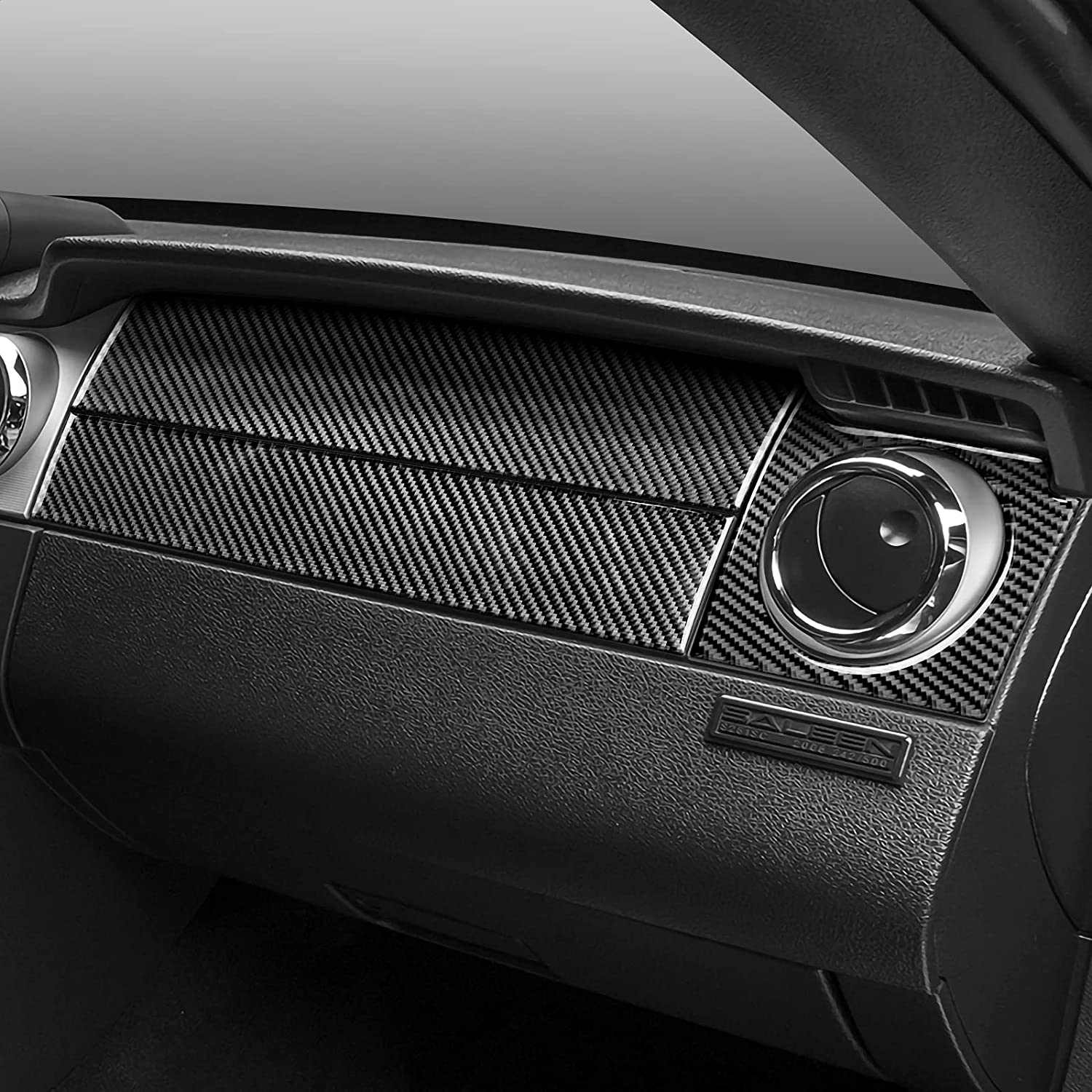 Car Copilot Air Vent Panel Stickers Decal Carbon Fiber Interior Trim Cover Compatible with Mustang GT 2005 2006 2007 2008 2009 S197 Car Accessories - Delicate Leather