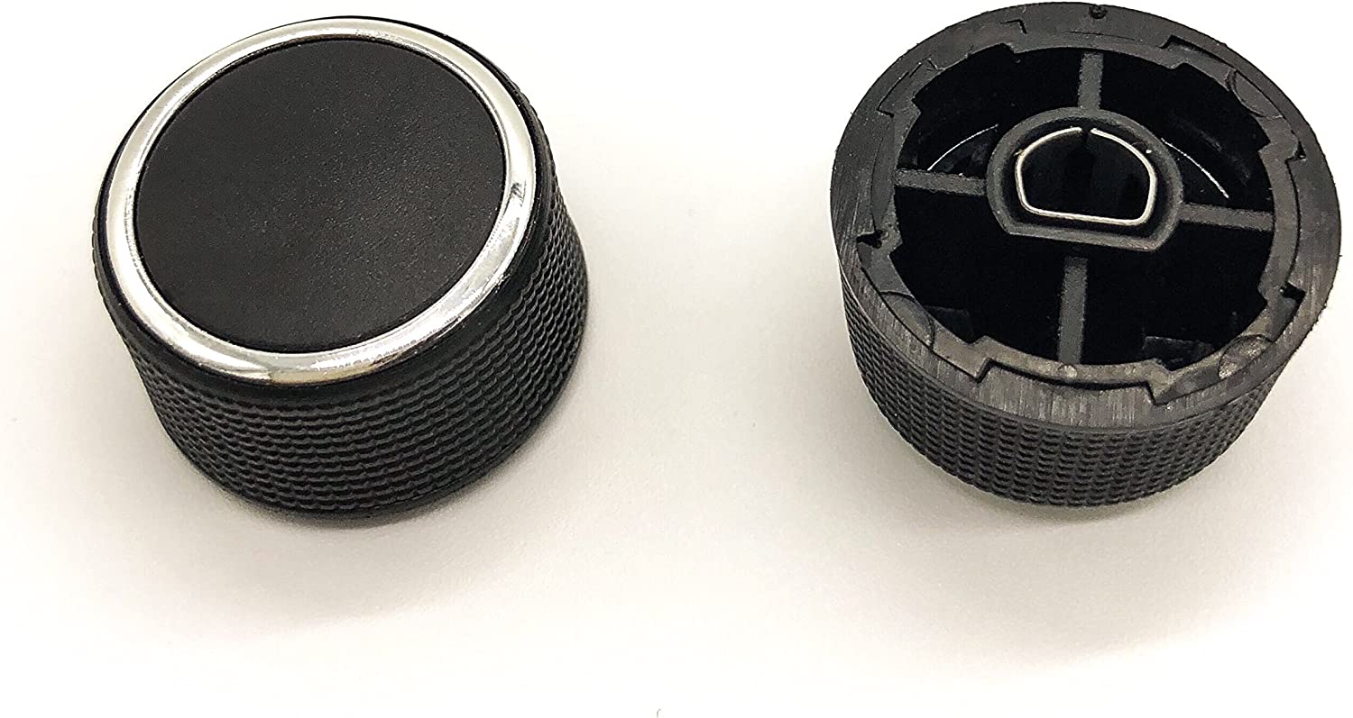 2 PC Rear Radio Audio Volume Control Knob Dial Tuner Compatible with 07-13 Chevy Tahoe Chevrolet Silverado GMC Acadia Sierra Denali Yukon GM 22912547 Radio Repair Kit Replacement Button. - Delicate Leather