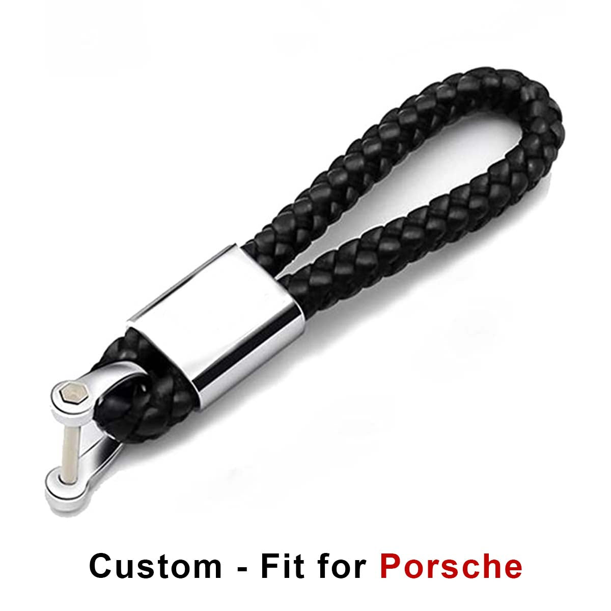 Customized for Porsche Keychain, Modification for Car Accessories, Braided Rope Car Keychain - Delicate Leather