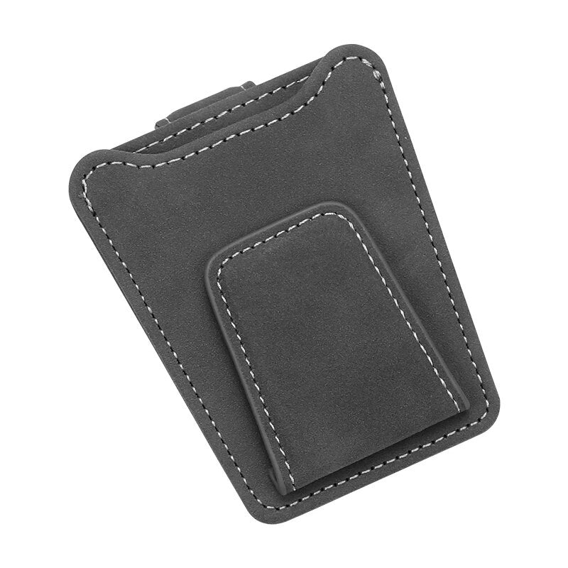 Sunglasses Holders for Car Sun Visor, Magnetic Glasses Hanger Mounter, Leather Eyeglasses Holder, Sunshade Storage Ticket Card Clip, Suitable for SUV Pickup Truck All Models - Delicate Leather