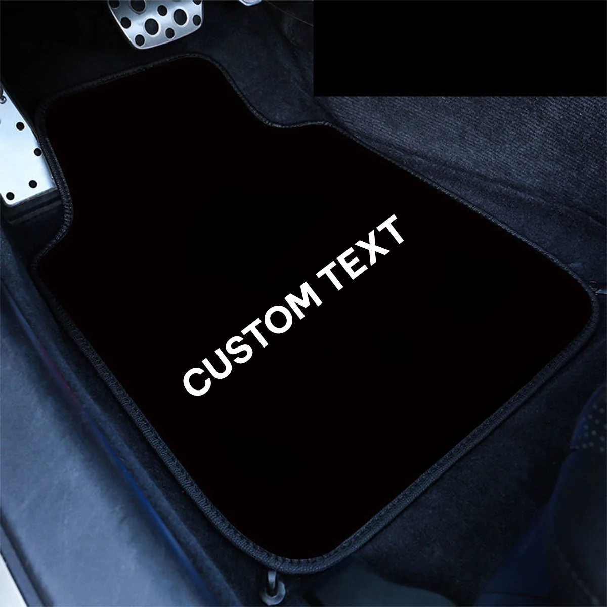 Custom Text and Logo Carpet Floor Mats Set of 4pcs, Fit with All Car, All Weather Protection, Universal Type - Delicate Leather