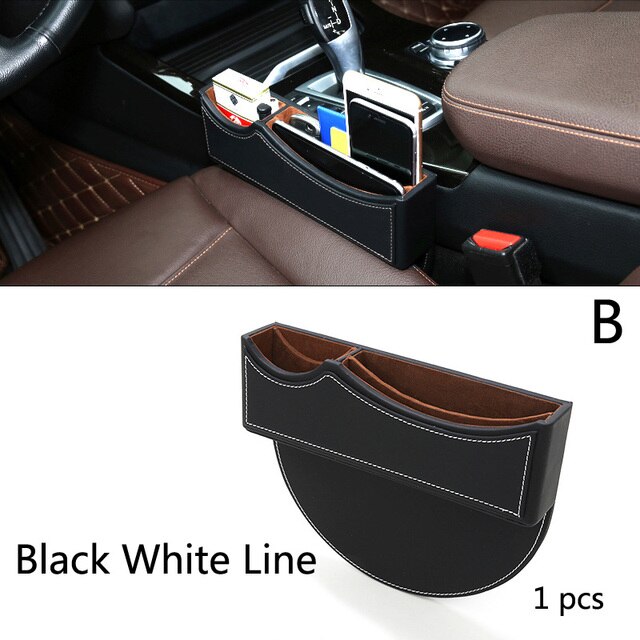 Storage Box Seat Gap Filler, Console Organizer, Car Pocket, Seat Catcher, Seat Crevice Storage Box - Delicate Leather