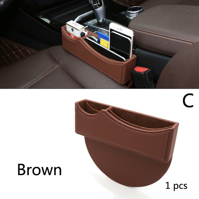 Storage Box Seat Gap Filler, Console Organizer, Car Pocket, Seat Catcher, Seat Crevice Storage Box - Delicate Leather