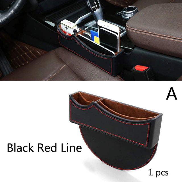 Storage Box Seat Gap Filler, Console Organizer, Car Pocket, Seat Catcher, Seat Crevice Storage Box - Delicate Leather