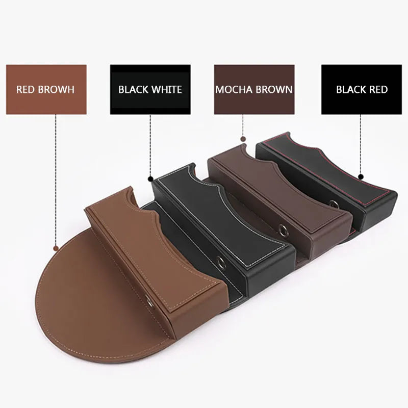 Storage Box Seat Gap Filler, Console Organizer, Car Pocket, Seat Catcher, Seat Crevice Storage Box - Delicate Leather