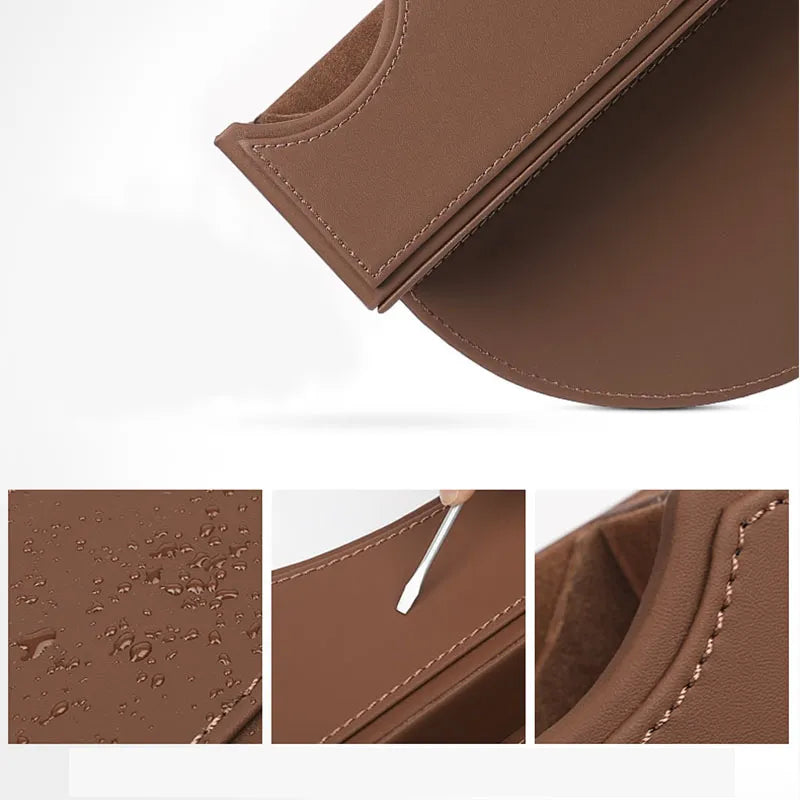 Storage Box Seat Gap Filler, Console Organizer, Car Pocket, Seat Catcher, Seat Crevice Storage Box - Delicate Leather