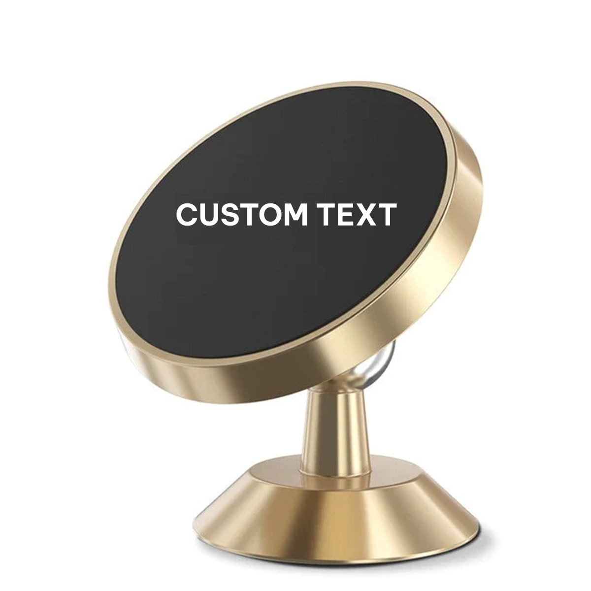Custom Text and Logo Magnetic Phone Mount, Fit with all car, Super Strong Magnet with 4 Metal Plate, Car Magnetic Phone Holder, 360° Rotation, Universal Dashboard car Mount Fits All Cell Phones, Set of 2 - Delicate Leather