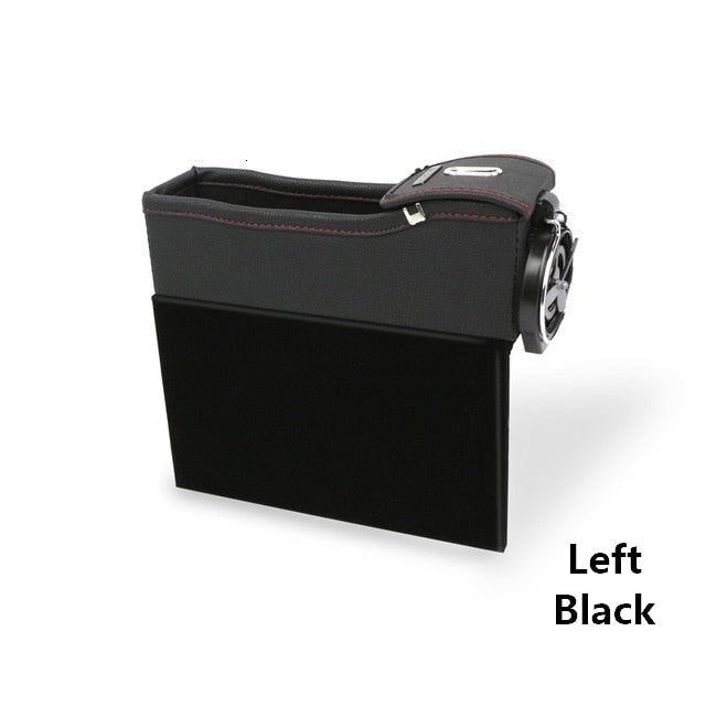 Car Seat Crevice Storage Box Cup Drink Holder Organizer Auto Gap Pocket Stowing Tidying For Phone Pad Card Coin Case Accessories - Delicate Leather