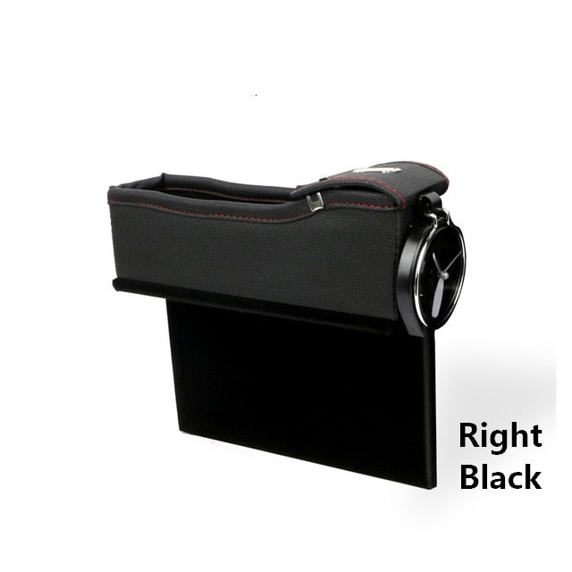 Car Seat Crevice Storage Box Cup Drink Holder Organizer Auto Gap Pocket Stowing Tidying For Phone Pad Card Coin Case Accessories - Delicate Leather