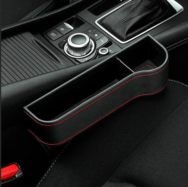 Car Seat Crevice Storage Box Cup Drink Holder Organizer Auto Gap Pocket Stowing Tidying For Phone Pad Card Coin Case Accessories - Delicate Leather