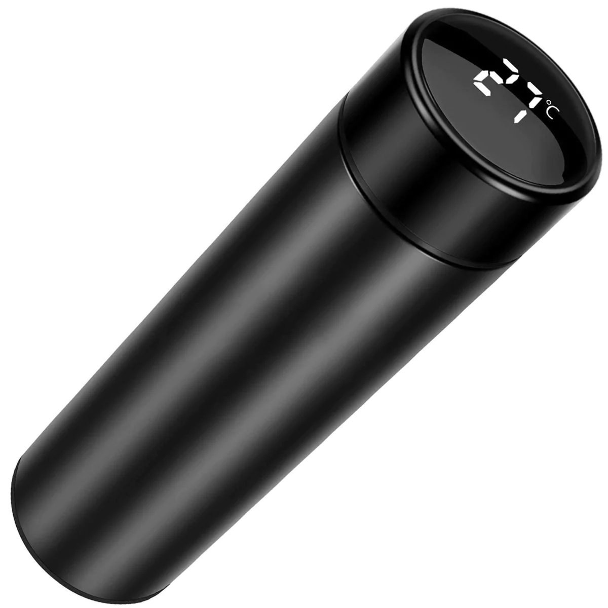 Custom Text and Logo 17oz Insulated Water Bottle with LED Temperature Display, Compatible with Acura, Coffee Tea Infuser Bottle Double Wall Vacuum Insulated Water Bottle for Hot or Cold Drink - Delicate Leather