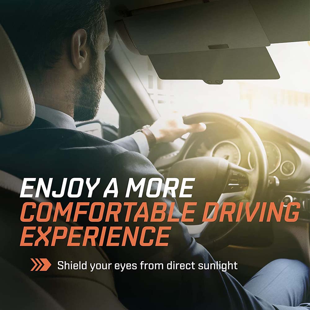 Delicate Leather Polarized Sun Visor Sunshade Extender for Car with Polycarbonate Lens, Custom For Your Cars, Anti-Glare Car Sun Visor Protects from Sun Glare, Snow Blindness, UV Rays, Universal for Cars, SUVs FM13999 - Delicate Leather