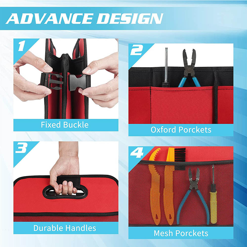 Trunk Organizer for Car, Custom For Your Cars - Detachable 3 Compartment Collapsible Large Trunk Organizer with 11 Pockets & Reinforced Handles, Trunk Organizers for Grocery Cargo, Car Accessories MC12991 - Delicate Leather