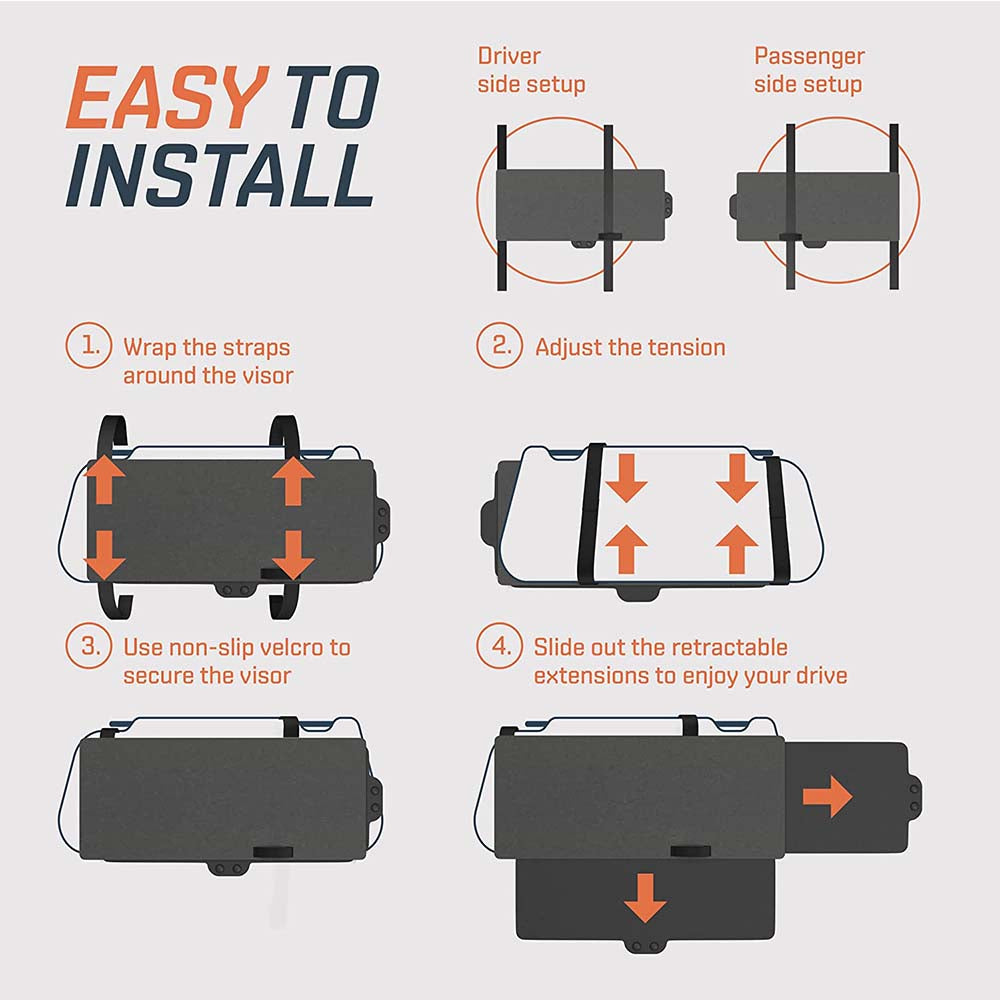 Polarized Sun Visor Sunshade Extender for Car with Polycarbonate Lens, Custom For Your Cars, Anti-Glare Car Sun Visor Protects from Sun Glare, Snow Blindness, UV Rays, Universal for Cars, SUVs SU13999 - Delicate Leather