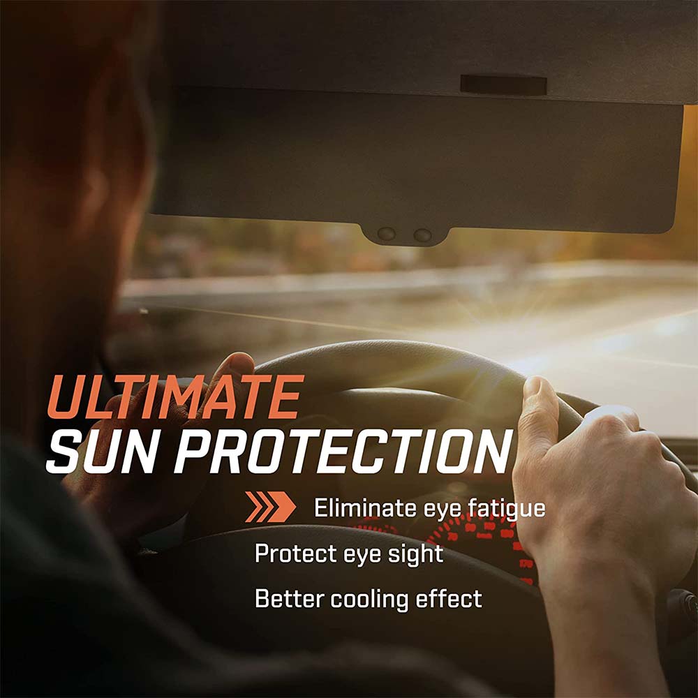 Polarized Sun Visor Sunshade Extender for Car with Polycarbonate Lens, Custom For Your Cars, Anti-Glare Car Sun Visor Protects from Sun Glare, Snow Blindness, UV Rays, Universal for Cars, SUVs JE13999 - Delicate Leather