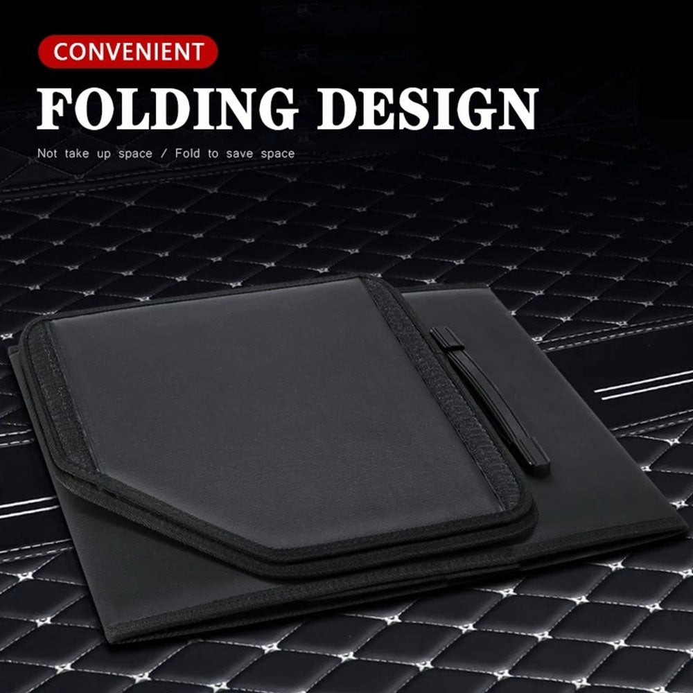 Foldable Trunk Storage Luggage Organizer Box, Custom For Cars, Portable Car Storage Box Bin SUV Van Cargo Carrier Caddy for Shopping, Camping Picnic, Home Garage, Car Accessories LR12996 - Delicate Leather