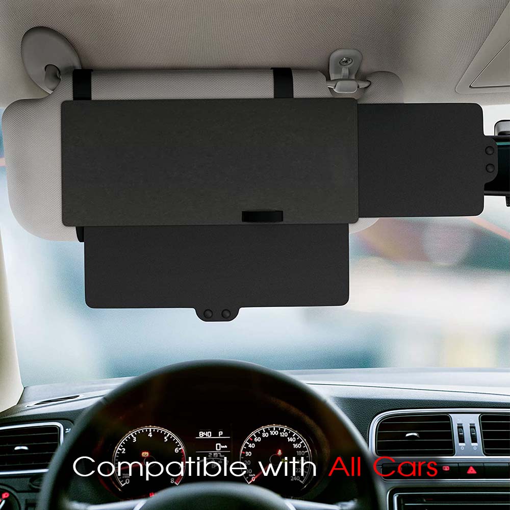 Polarized Sun Visor Sunshade Extender for Car with Polycarbonate Lens, Custom For Your Cars, Anti-Glare Car Sun Visor Protects from Sun Glare, Snow Blindness, UV Rays, Universal for Cars, SUVs MY13999 - Delicate Leather