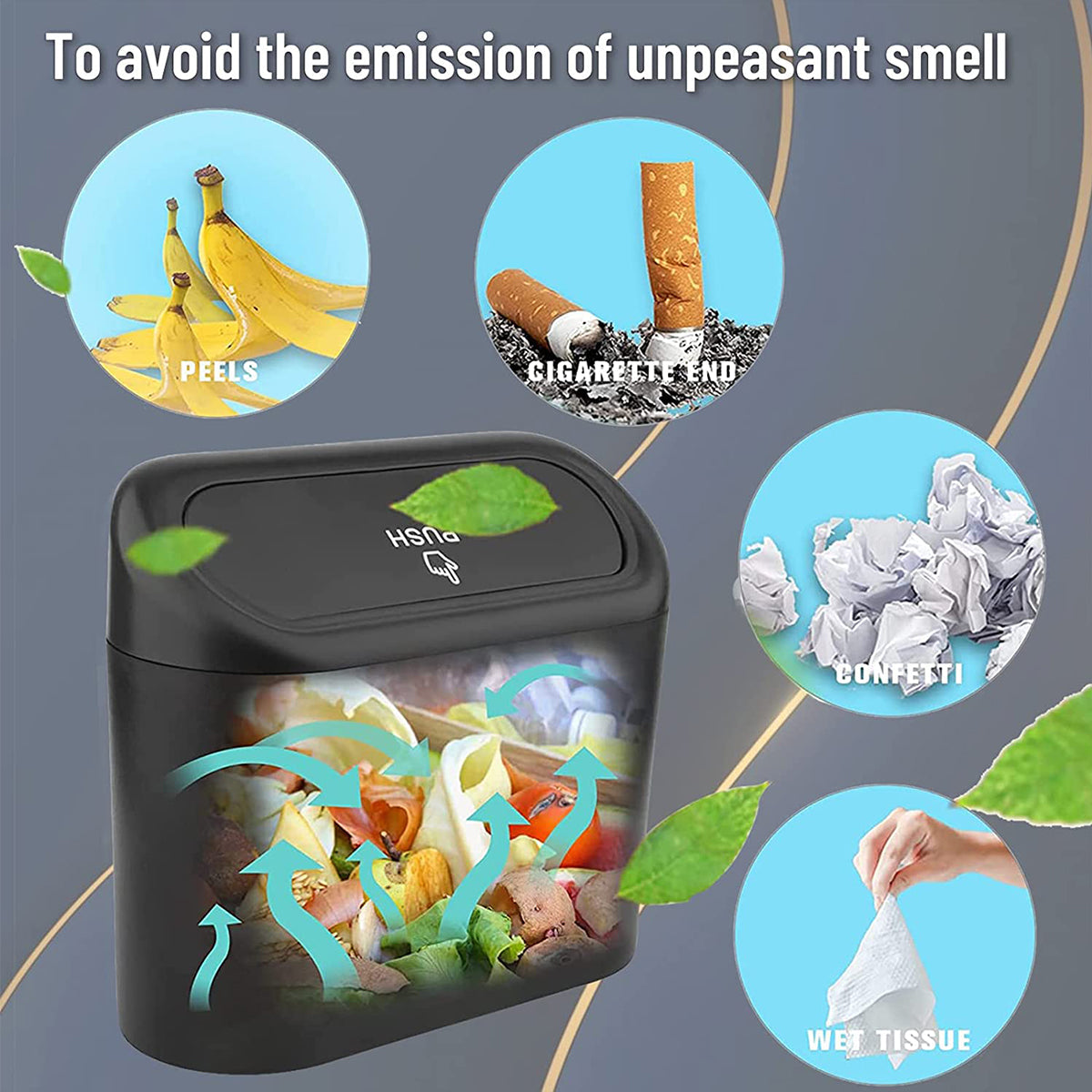 Delicate Leather Car Trash Can, Custom For Cars, Mini Car Accessories with Lid and Trash Bag, Cute Car Organizer Bin, Small Garbage Can for Storage and Organization, Car Accessories CA11996 - Delicate Leather