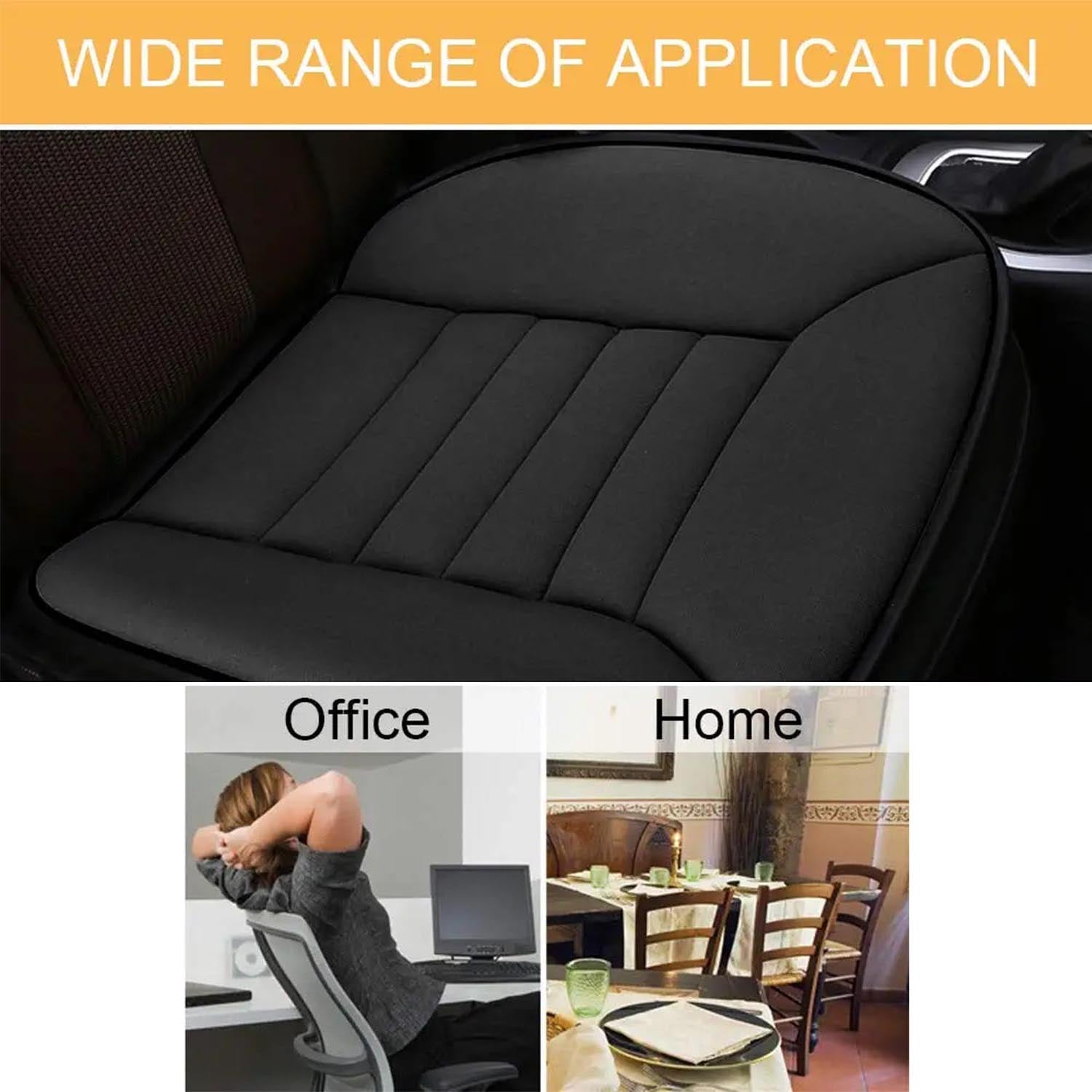 Car Seat Cushion with 1.2inch Comfort Memory Foam, Custom Fit For Your Cars, Seat Cushion for Car and Office Chair SU19989 - Delicate Leather