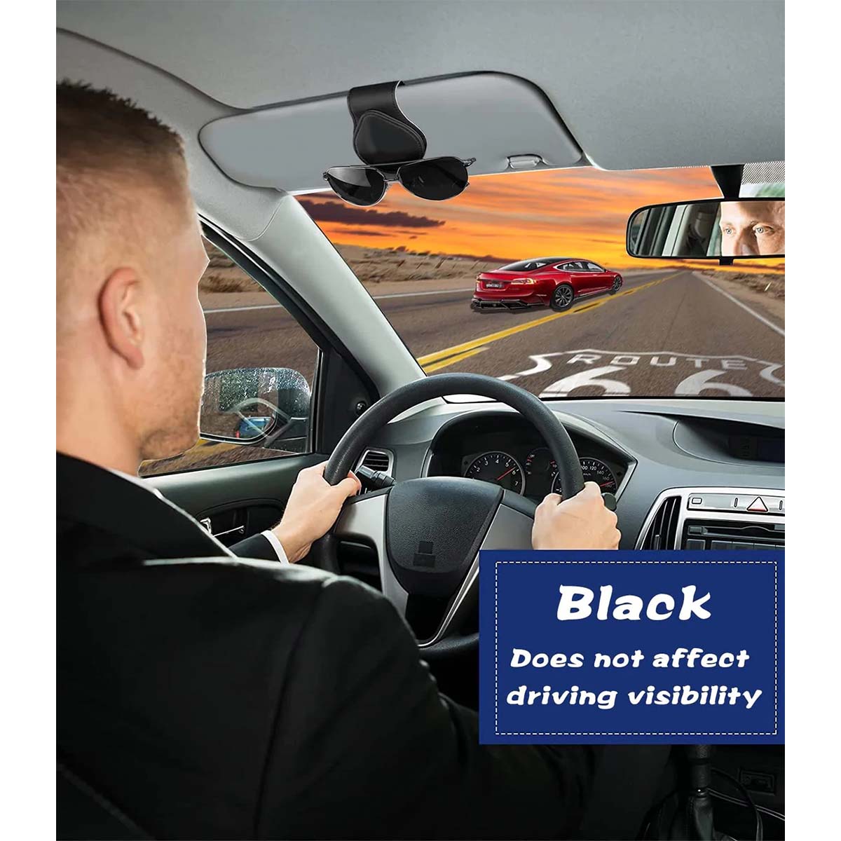 Delicate Leather Car Sunglasses Holder, Custom For Your Cars, Magnetic Leather Glasses Frame 2023 Update FJ13995 - Delicate Leather