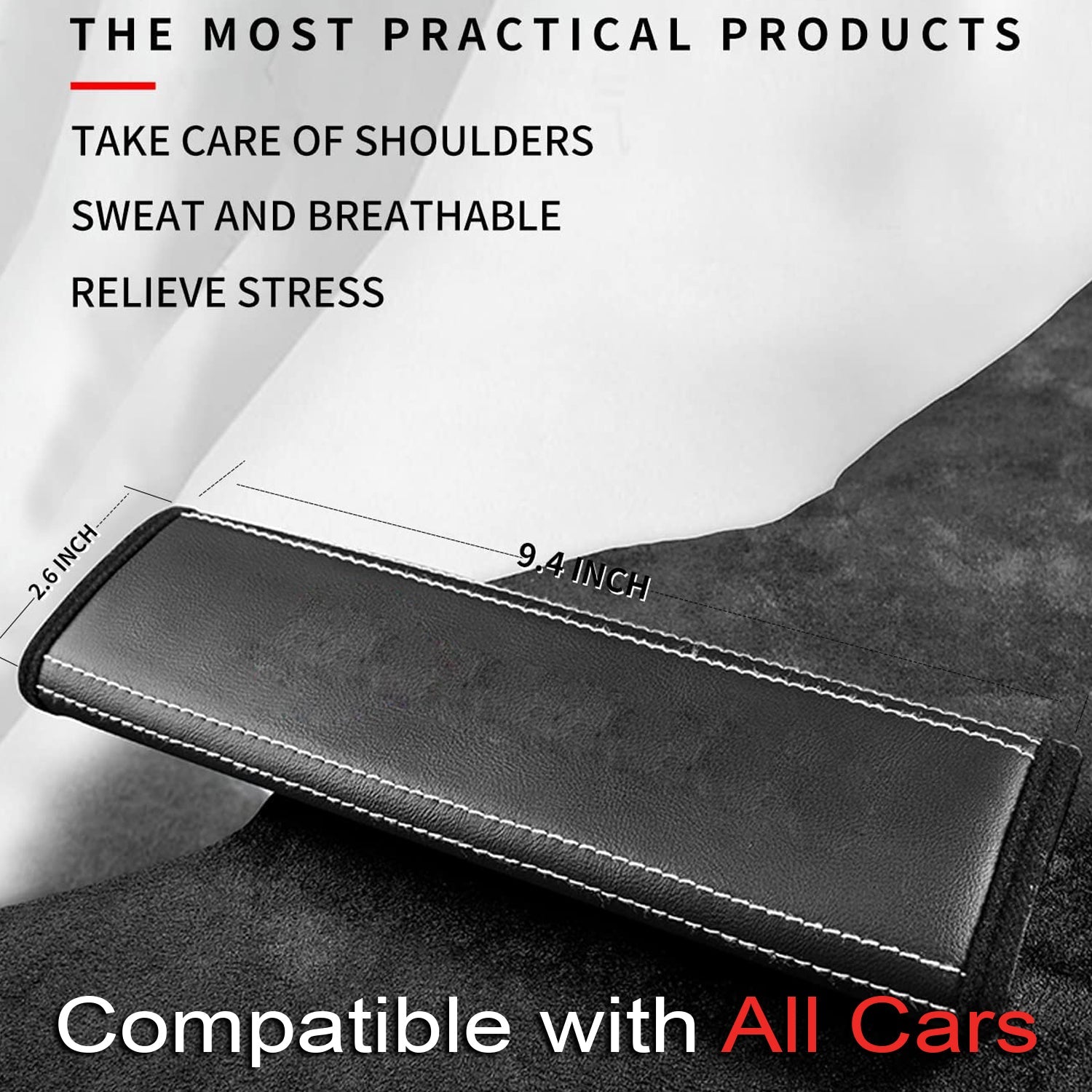 Car Seat Belt Covers (2PCS), Custom For Your Cars, Microfiber Leather Seat Belt Shoulder Pads for More Comfortable Driving, Car Accessories KX13994 - Delicate Leather