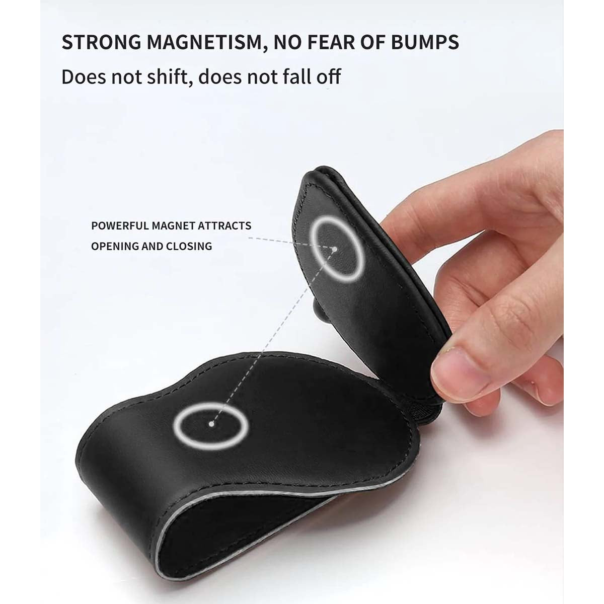 Delicate Leather Car Sunglasses Holder, Custom For Your Cars, Magnetic Leather Glasses Frame 2025 Update TY13995 - Delicate Leather