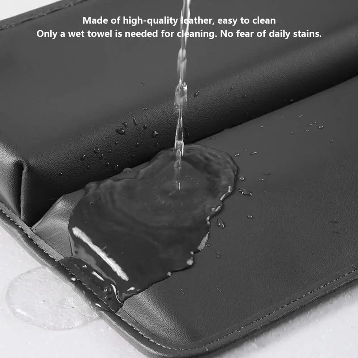 Car Seat Gap Filler Organizer, Custom Fit for Mercedes Benz, Multifunctional PU Leather Console Side Pocket Organizer for Cellphones, Cards, Wallets, Keys MB - Delicate Leather