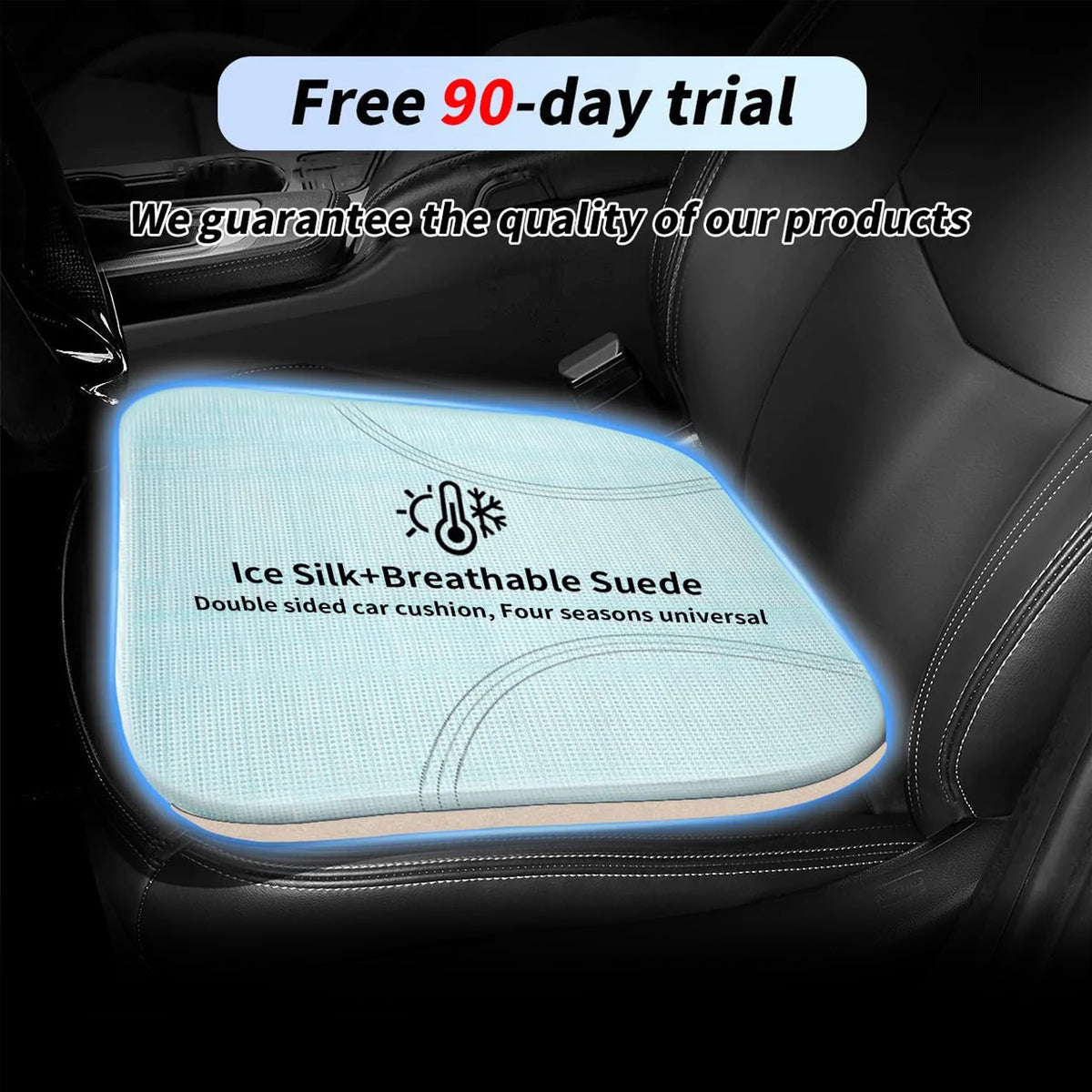 Delicate Leather Car Seat Cushion, Custom For Cars, Car Memory Foam Seat Cushion, Heightening Seat Cushion, Seat Cushion for Car and Office Chair LM19999 - Delicate Leather