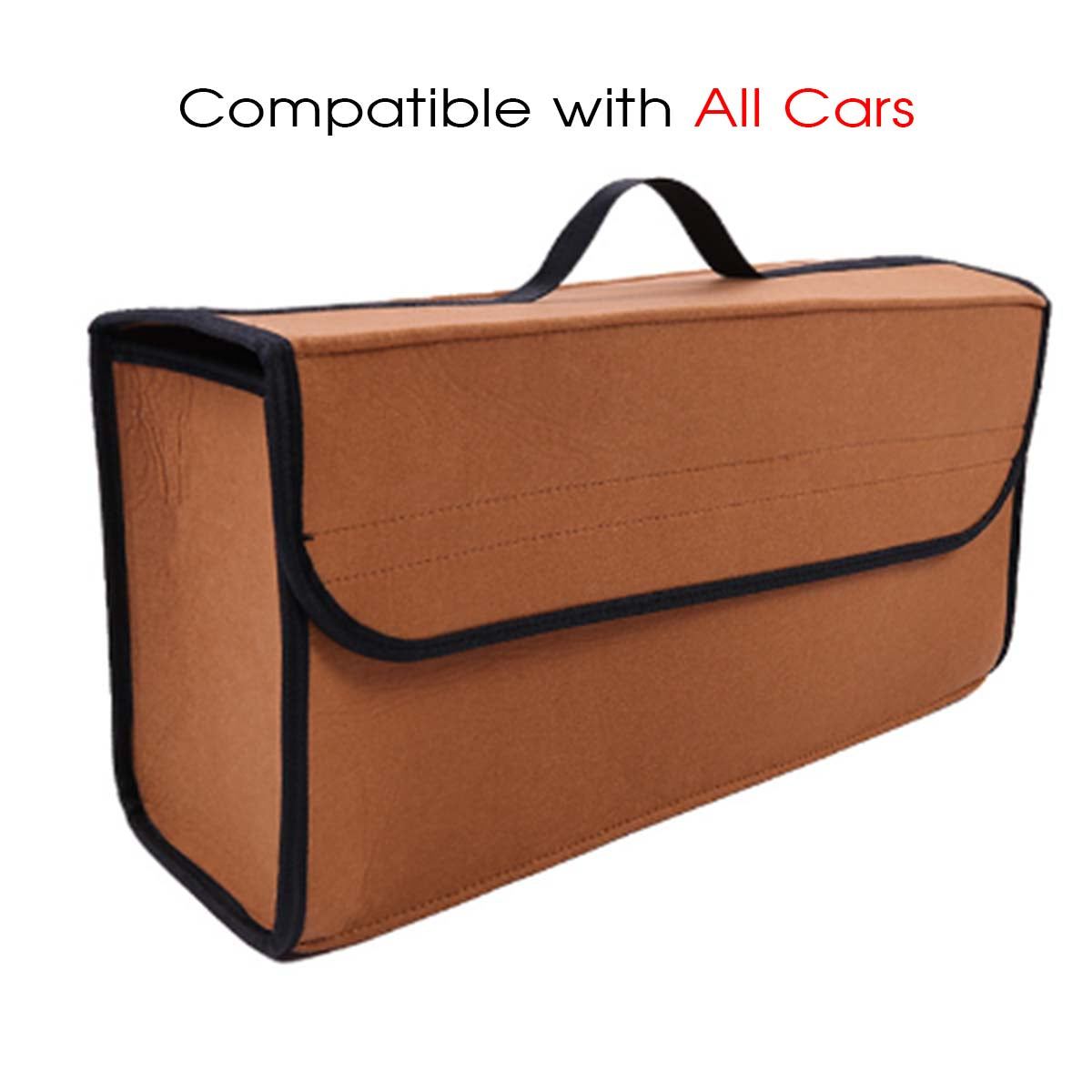 Soft Felt Car Bag Organizer Folding Car Storage Box Non Slip Fireproof Car Trunk Organizer, Custom For Your Cars, Car Accessories JG12990 - Delicate Leather