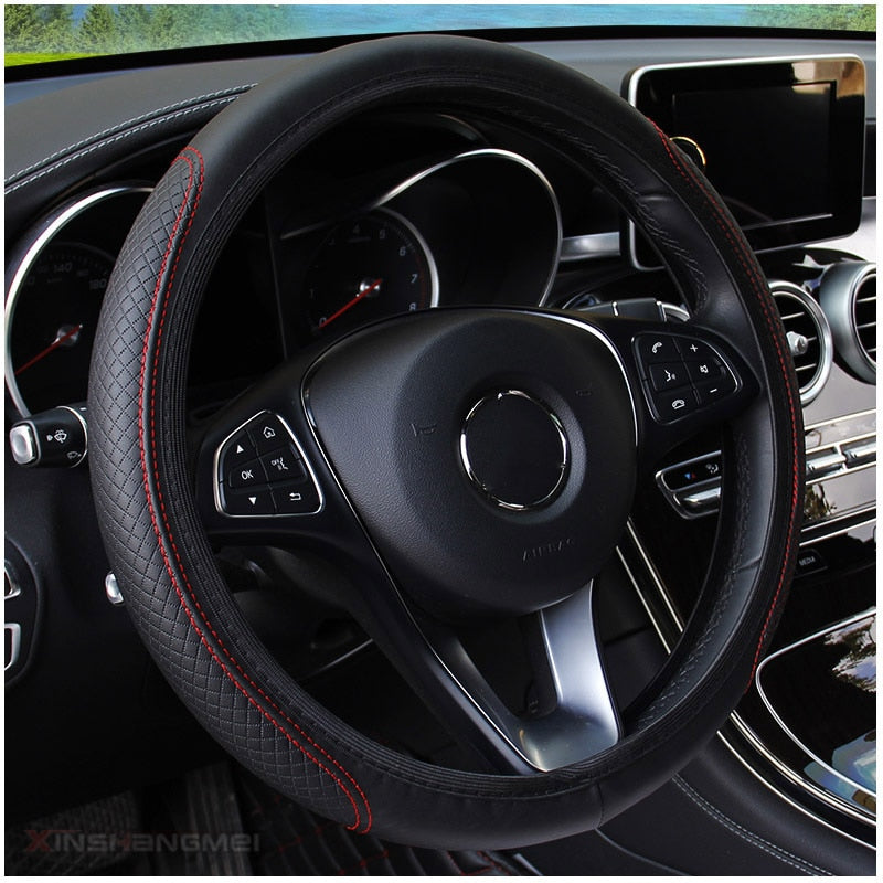 Delicate Leather Enhance Your Ride with a Stylish Steering Wheel Cover