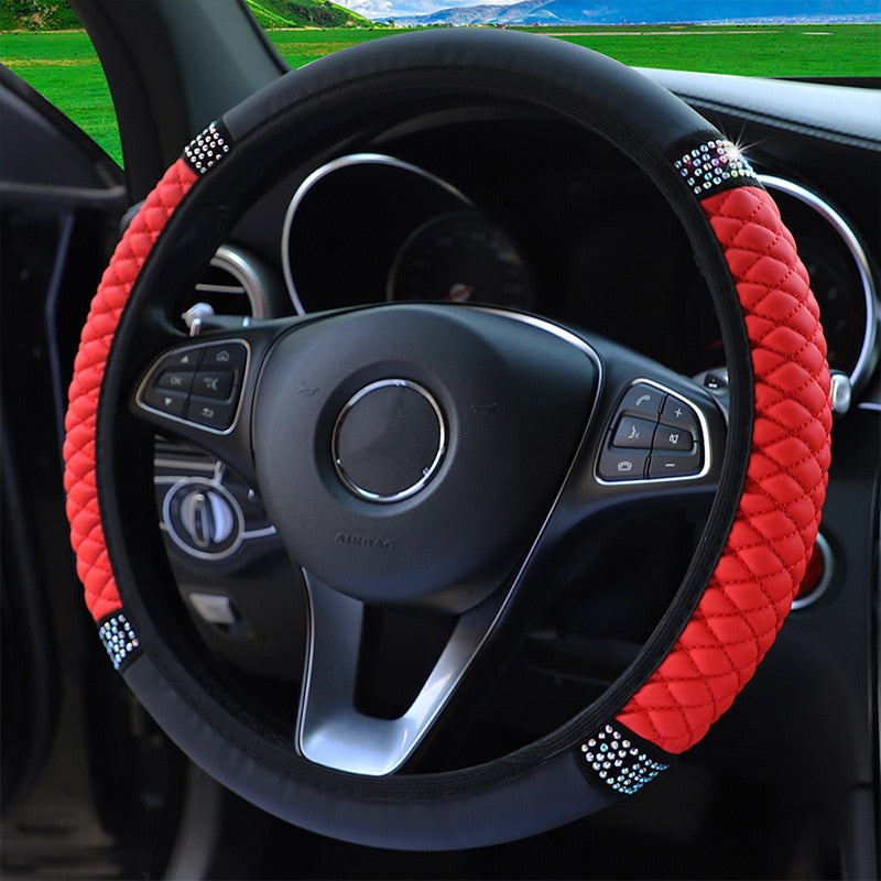 Delicate Leather Enhance Your Ride with a Stylish Steering Wheel Cover