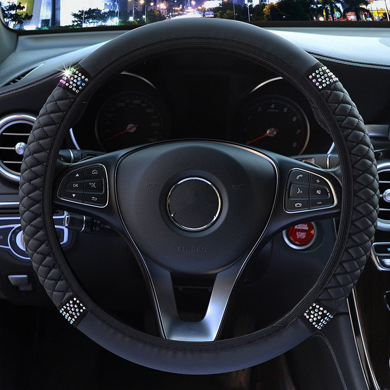 Delicate Leather Enhance Your Ride with a Stylish Steering Wheel Cover