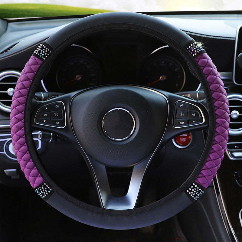 Delicate Leather Enhance Your Ride with a Stylish Steering Wheel Cover