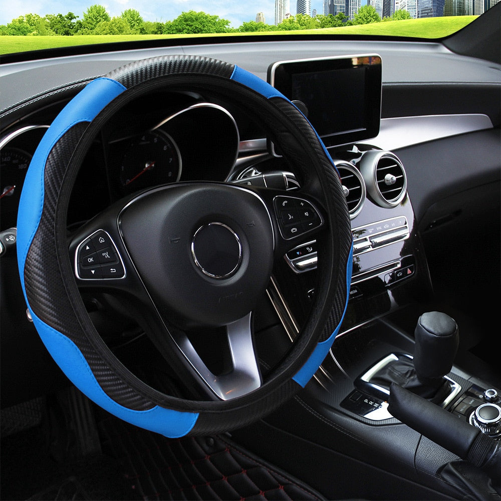 Delicate Leather Enhance Your Ride with a Stylish Steering Wheel Cover