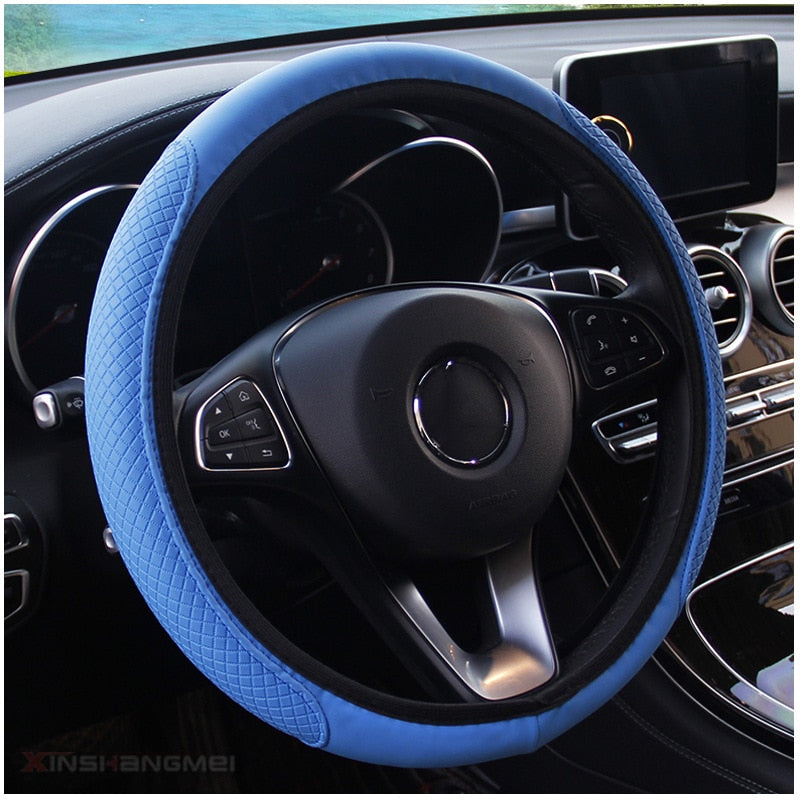 Delicate Leather Enhance Your Ride with a Stylish Steering Wheel Cover