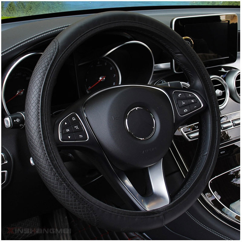 Delicate Leather Enhance Your Ride with a Stylish Steering Wheel Cover