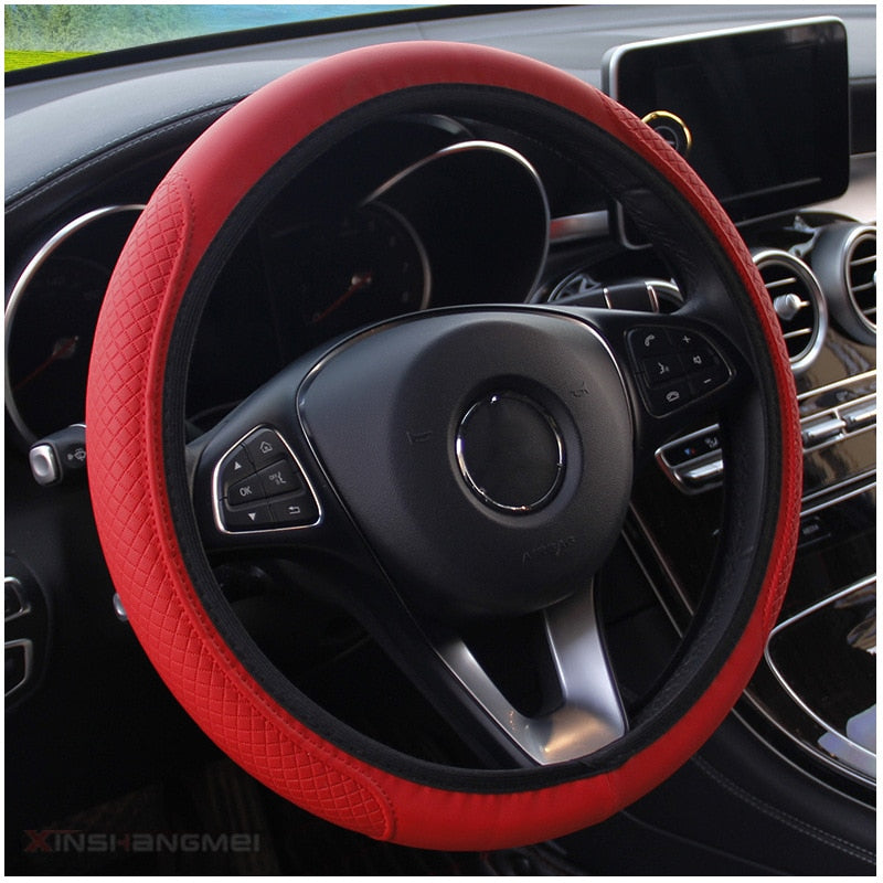 Delicate Leather Enhance Your Ride with a Stylish Steering Wheel Cover