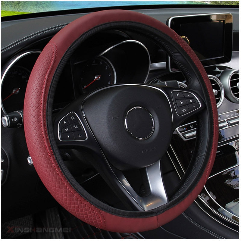 Delicate Leather Enhance Your Ride with a Stylish Steering Wheel Cover