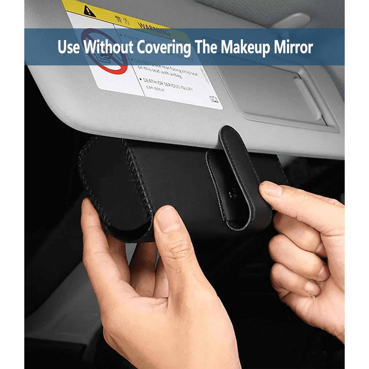 Custom Text and Logo Sunglasses Holder for Car Sun Visor, Fit with all car, Leather Glasses Storage Case, Vehicle Visor Accessories, Sunglass Holder Organizer Box - Delicate Leather