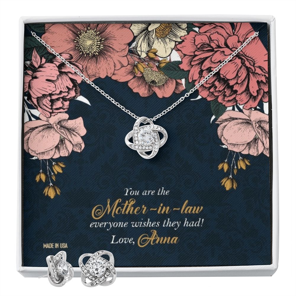 Custom Happy Mothers Day 14k White Gold Interlocking Heart Pendant Necklace Jewelry Gifts For Mom Wife Grandma Auntie - Delicate Leather