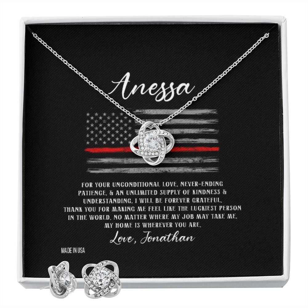 Custom Name To My Firefighter Girlfriend 14k White Gold Pendant Chain Necklace Jewelry Gift for Girlfriend Wife Fiancee Mother Day - Delicate Leather
