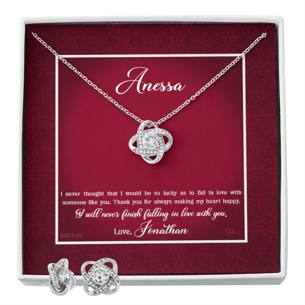 Custom Name Valentine's Day Necklace for Girlfriend 14k White Gold Pendant Chain Necklace Jewelry with Message Card Gift Box for Girlfriend Wife Fiancee Woman Girl - Delicate Leather