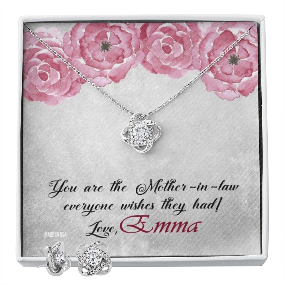 Custom You Are Mother In Law 14k White Gold Interlocking Heart Pendant Necklace Jewelry Gifts For Mom Wife Grandma Auntie Mother Day - Delicate Leather