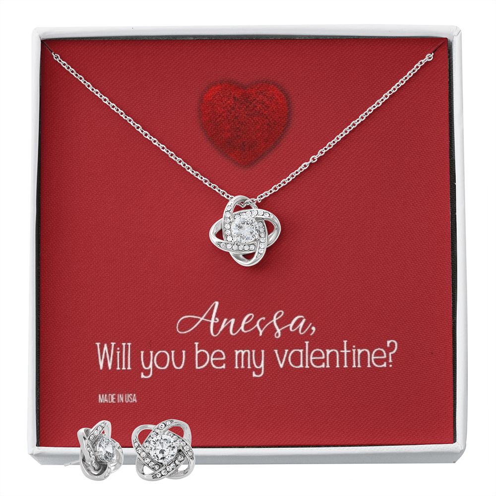 Custom Name To My Girl Friend Will You Be My Valentine 14k White Gold Pendant Chain Necklace Jewelry with Message Card Gift for Girlfriend Wife Fiancee Woman Girl - Delicate Leather