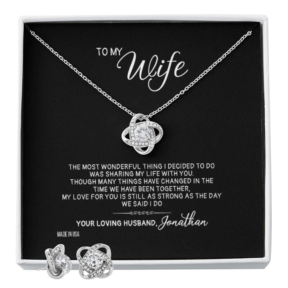 Custom Name To My Wonderful Wife 14k White Gold Pendant Chain Necklace Jewelry Gift for Girlfriend Wife Fiancee Woman Mother day - Delicate Leather